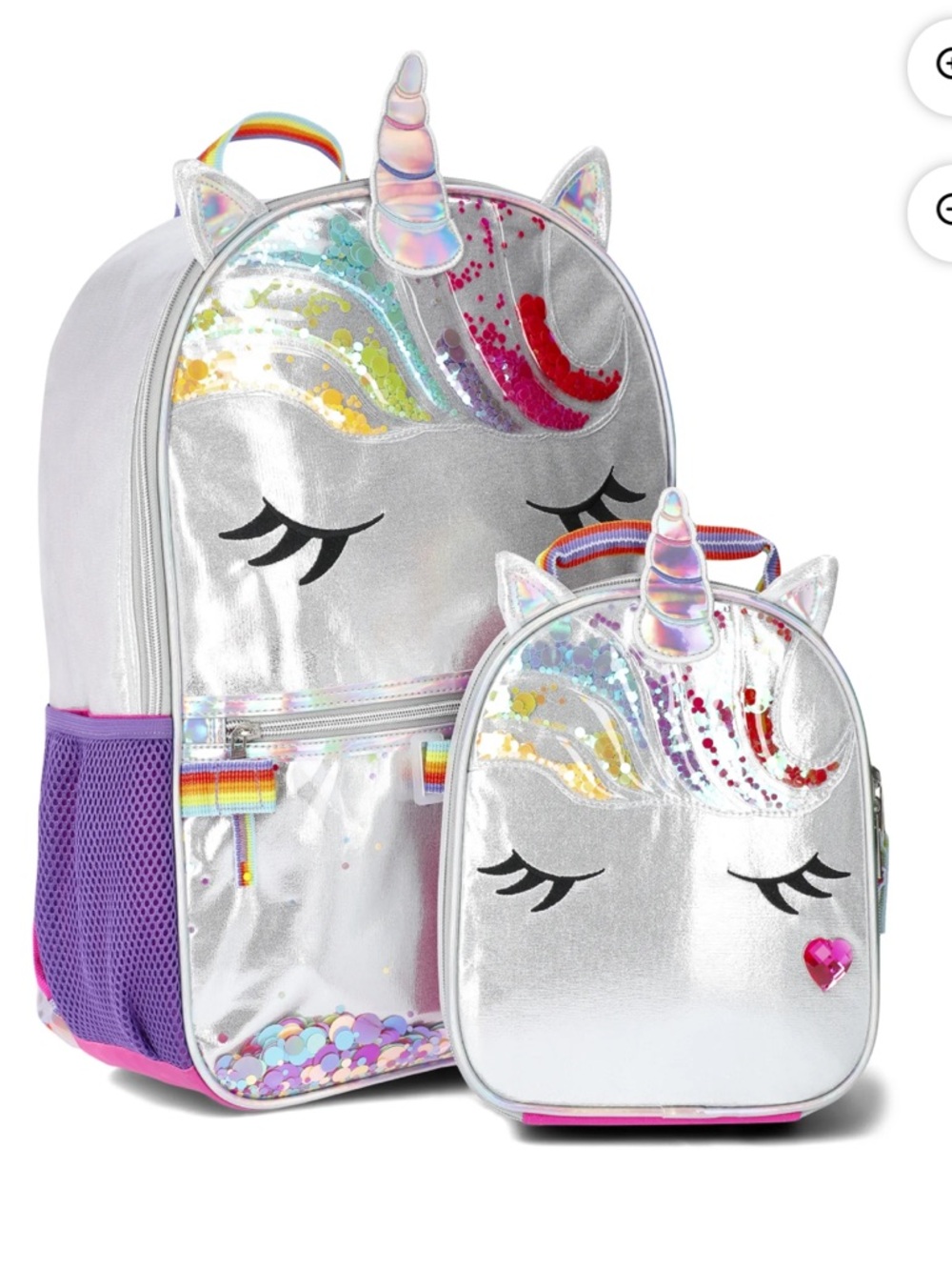 Unicorn backpack and lunch bag